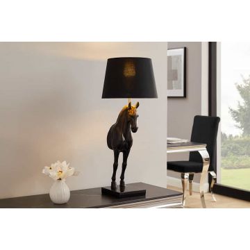 Tafellamp Black Beauty 75cm Paardensculptuur Zwart Goud - 45665
