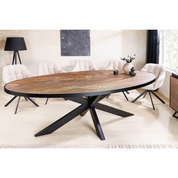 Eettafel Mountain Soul 240cm Ovaal Natuursteenlook Rood en Groen - 45671