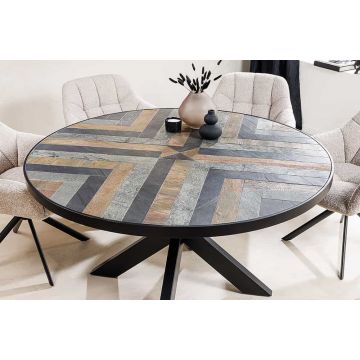 Eettafel Mountain Soul Ø 120cm Rond Naturel Veelkleurig Steenlook - 45672