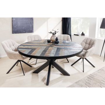 Eettafel Mountain Soul Ø 140cm Rond Naturel Veelkleurig Steenlook - 45673 