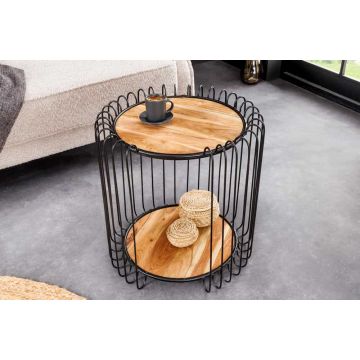 Industiële Bijzettafel True Elements 50cm Massief Acaciahout - 45737