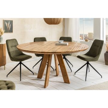Ronde Eettafel Art Wood 120cm Bruin Massief Mangohout - 45757