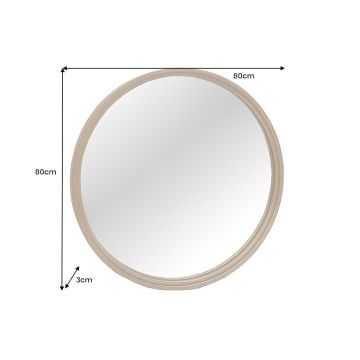Ronde Wandspiegel Portret 80cm Goud Ijzeren Rand Handgemaakt - 46097