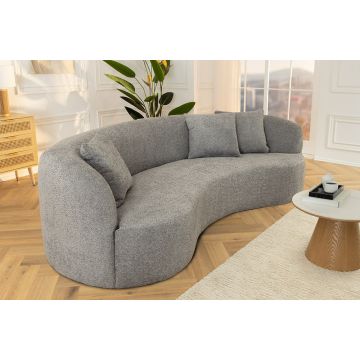 Moderne Bank Atelier 230cm Grijs Bouclé 3-Zitsbank Inclusief Kussens - 46545