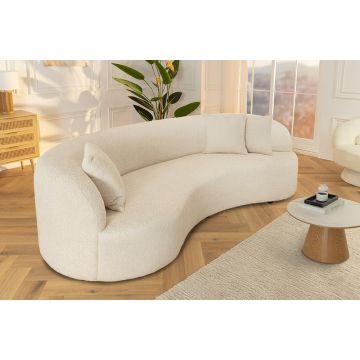Moderne Bank Atelier 230cm Beige Bouclé 3-Zitsbank Inclusief Kussens - 46546