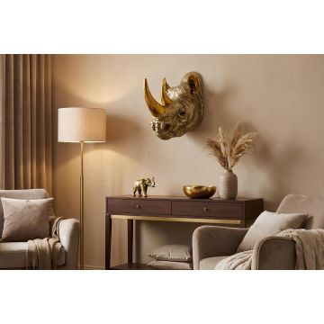 Handgemaakte Wanddecoratie Rhino Neushoorn Goud 40cm