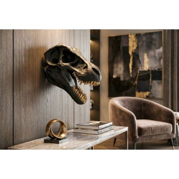 Extravagante Wanddecoratie T-REX Zwart 40cm Dinosaurus-Kop