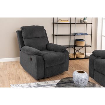 Relaxfauteuil Elektrisch Verstelbaar Hollywood stof Donkergrijs - 1091476M