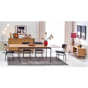 Uitschuifbare Eettafel Smart Naturel Bruin/Zwart 170-250cm