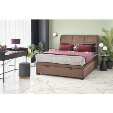 Bed Continental Beige 160x200cm Fluwelen met opbergruimte