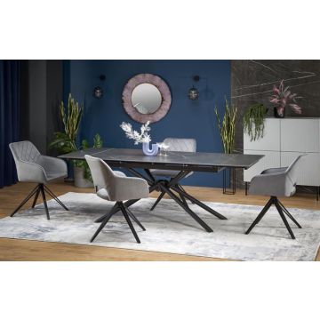 Uitschuifbare Eettafel Vitorino Zwart Marmer 160-220cm