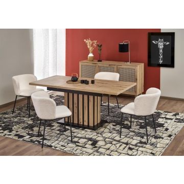 Uitschuifbare Tafel Lamello Eikenhout/Zwart 160-210cm