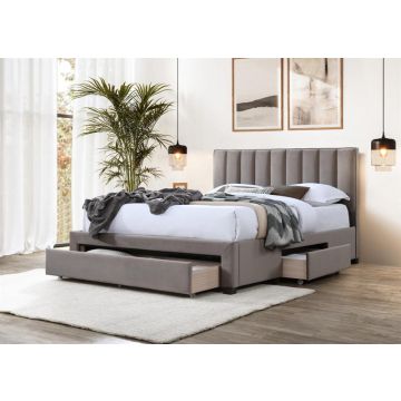 Bed Grace Beige 160x200cm met opberglades