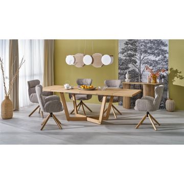 Uitschuifbare Eettafel Massive Naturel Eiken 160-250cm