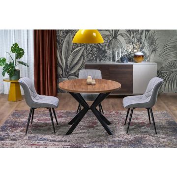 Uitschuifbare Ronde/Ovale Eettafel Peroni Walnoot bruin/Zwart 100-250cm 