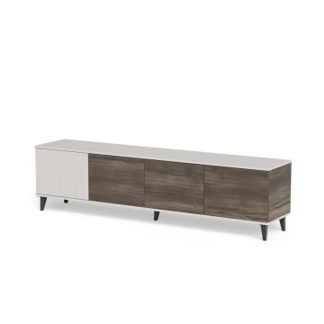 TV-meubel Random 2 Kasjmier / Walnoot / Zwart 200cm
