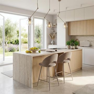 Barkruk H96 Beige Fluweel