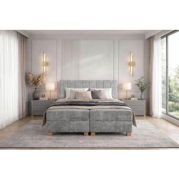 Bed Largo Grijs 160x200cm met opbergruimte en ingebouwd matras