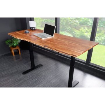 In Hoogte Verstelbaar Bureau Mammoet 140cm Natuurlijke Acacia Massief houten Boomrand - 43303 & 43666