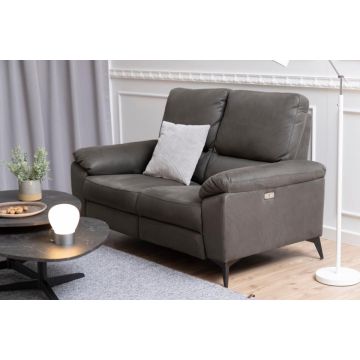 Relaxbank 2-zits Elektrisch Verstelbaar Seattle stof Donkergrijs - 1087519M