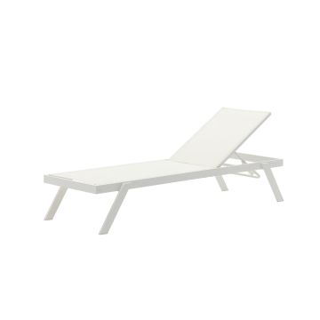 Ligbed Anzio Verstelbaar Wit Lounge Tuin Aluminium Stapelbaar - 103510W