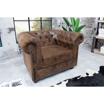 Fauteuil Chesterfield Antieke Look Bruin - 17383