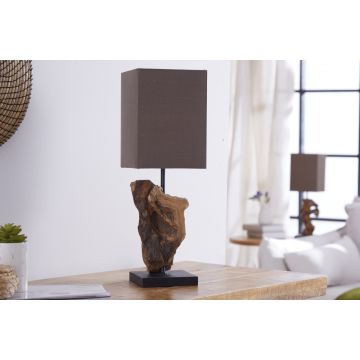 Tafellamp Hypnotic Bruin Linnen 45cm - 19479