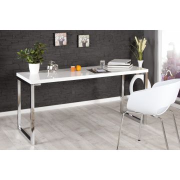 Bureau White Desk Wit Hoogglans 160cm  - 21142