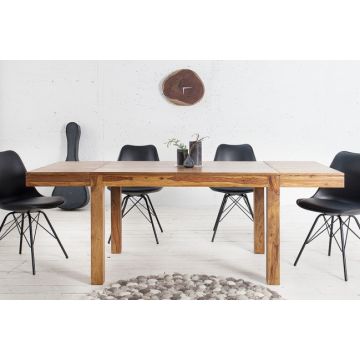 Eettafel Lagos  120-200cm Massief Sheesham Hout met verlengstukken - 20976