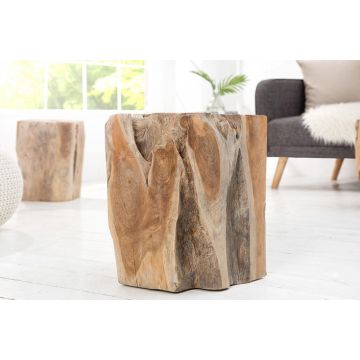 Bijzettafel Wood 45cm Massief Teak Hout - 21292