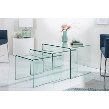 Salontafel 3-delig Ghost 60cm Glas - 22864