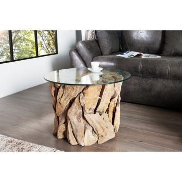 Salontafel Nature Lounge 60cm Rond Teak Glas- 23208
