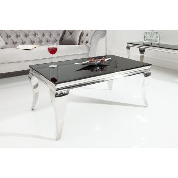 Salontafel Barock Modern Zwart/Zilver 100cm - 37352