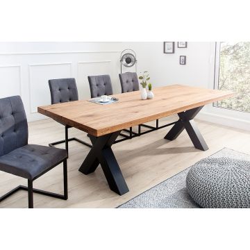 Eettafel Thor 240cm Massief Wild Eiken Hout - 37401