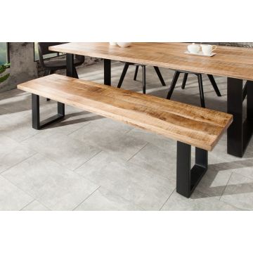 Eetkamerbank Iron Craft Natuur 170cm Massief Mango Hout - 38666