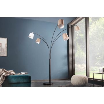 Vloerlamp Levels Wit/Beige/Bruin 205cm - 38825