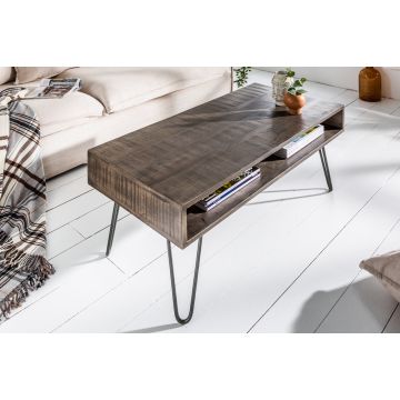 Salontafel Mantis Grijs 100cm Massief Mango Hout - 38946