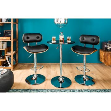 Barkruk Classico Zwart/Walnoot - 39040