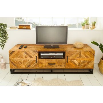 TV-meubel Infinity Natuur 160cm Massief Mango Hout - 39240