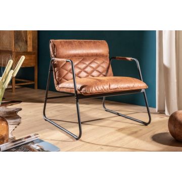 Fauteuil Mustang Lounger Antiek Lichtbruin met Armleuning - 39482