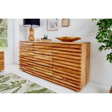 Dressoir Relief 160cm Massief Acacia Hout - 39736