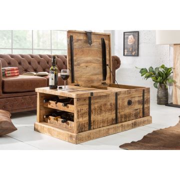 Salontafel Wijnrek Bodega Massief Mango Hout - 39814