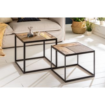 Salontafel 2-delig ViennaLounge Massief Mango Hout - 40134