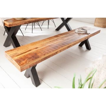 Eetkamerbank Iron Craft 160cm Massief Mango Hout - 42339