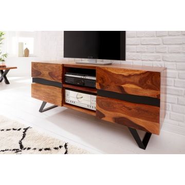 TV Meubel Amazonas 160cm Massief Sheesham Hout - 40194