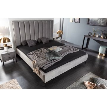 Bed Cosmopolite Zilvergrijs 160x200cm Fluweel  - 40558
