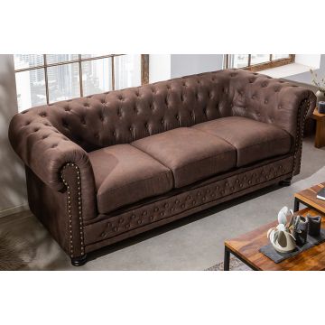 Bank 3-zits Chesterfield II Vintage Bruin 200cm - 40652