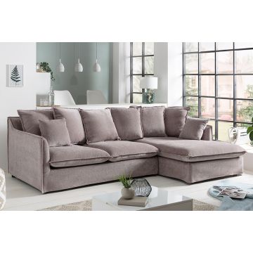 Hoekbank Heaven Taupe Fluweel - 40674