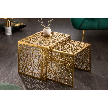 Salontafel 2-delig Astract 50cm Goud - 40899