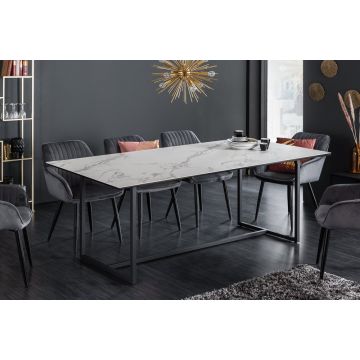 Eettafel Symbiose Wit 200cm Keramiek Marmer Look - 41088